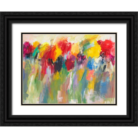 Farbklange V Black Ornate Wood Framed Art Print with Double Matting by Ohland, Christa