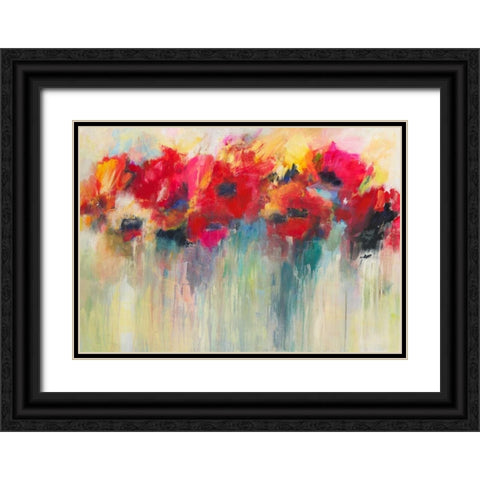 Farbklange III Black Ornate Wood Framed Art Print with Double Matting by Ohland, Christa