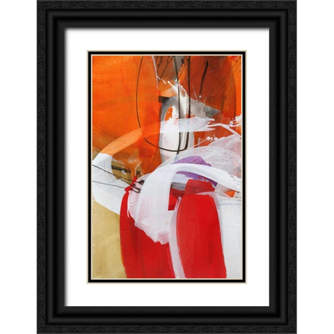 Red Expression I Black Ornate Wood Framed Art Print with Double Matting by Ruttkau,El