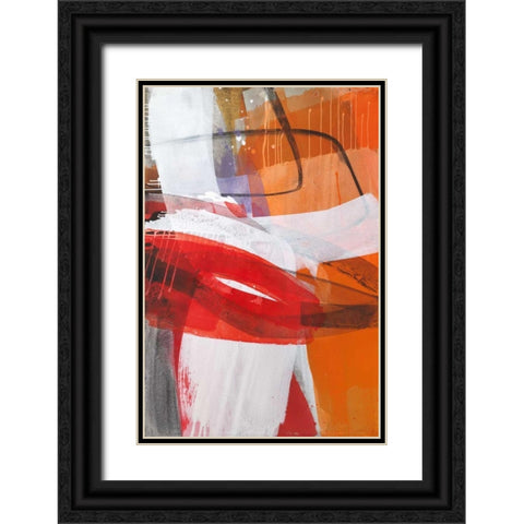 Red Expression II Black Ornate Wood Framed Art Print with Double Matting by Ruttkau,El