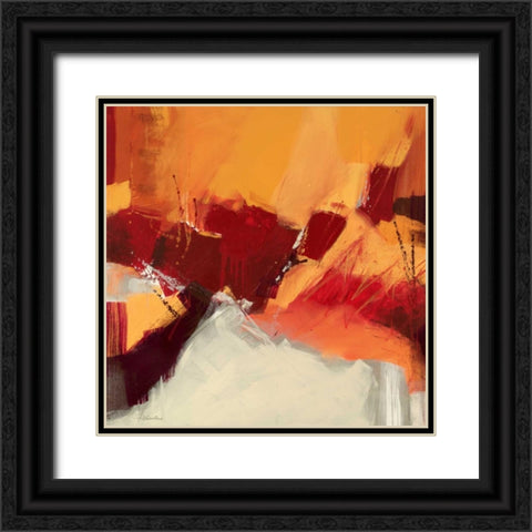 Rosso II Black Ornate Wood Framed Art Print with Double Matting by Cusumano, Francesco