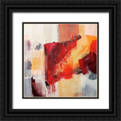 Astratto Colorato II Black Ornate Wood Framed Art Print with Double Matting by Cusumano, Francesco