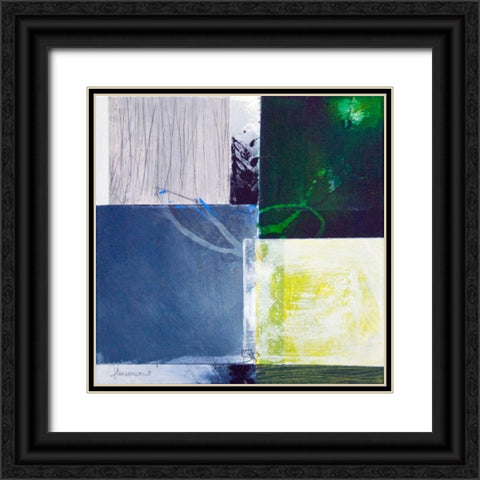 Composizione verde II Black Ornate Wood Framed Art Print with Double Matting by Cusumano, Francesco