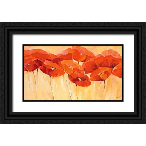 Mohnparade II Black Ornate Wood Framed Art Print with Double Matting by Filatov, Elena