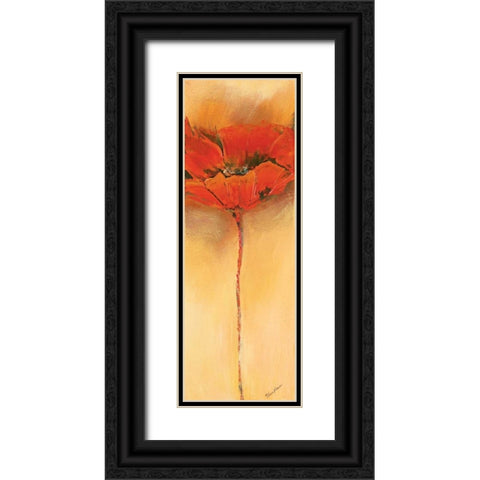 MohnblÃ¼te II Black Ornate Wood Framed Art Print with Double Matting by Filatov, Elena