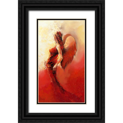 Engel 2 Black Ornate Wood Framed Art Print with Double Matting by Filatov, Elena