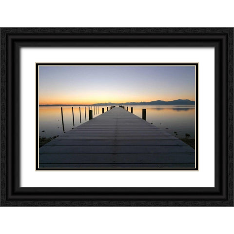 Chiemsee Black Ornate Wood Framed Art Print with Double Matting by Rossmeissl, Gerhard