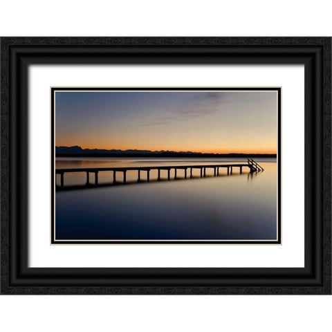 Starnberger See Black Ornate Wood Framed Art Print with Double Matting by Rossmeissl, Gerhard