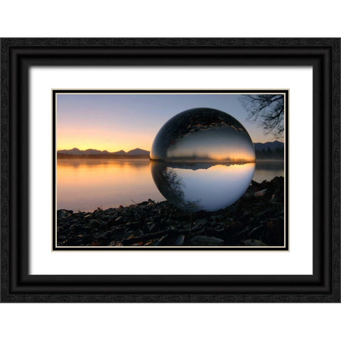 Morgens am Staffelsee Black Ornate Wood Framed Art Print with Double Matting by Rossmeissl, Gerhard