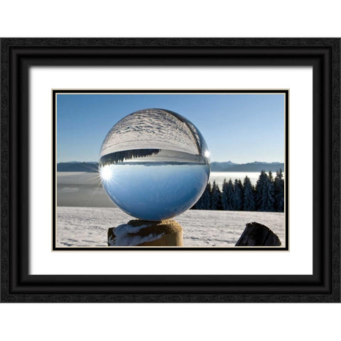 Wintertraum Black Ornate Wood Framed Art Print with Double Matting by Rossmeissl, Gerhard