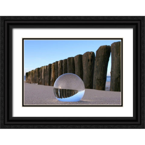 Kugel im Sand Black Ornate Wood Framed Art Print with Double Matting by Rossmeissl, Gerhard