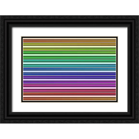Color Lines II Black Ornate Wood Framed Art Print with Double Matting by Rossmeissl, Gerhard