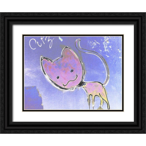 Katze 2 Black Ornate Wood Framed Art Print with Double Matting by Weissing, Gerd