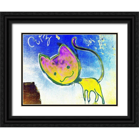 Katze 3 Black Ornate Wood Framed Art Print with Double Matting by Weissing, Gerd