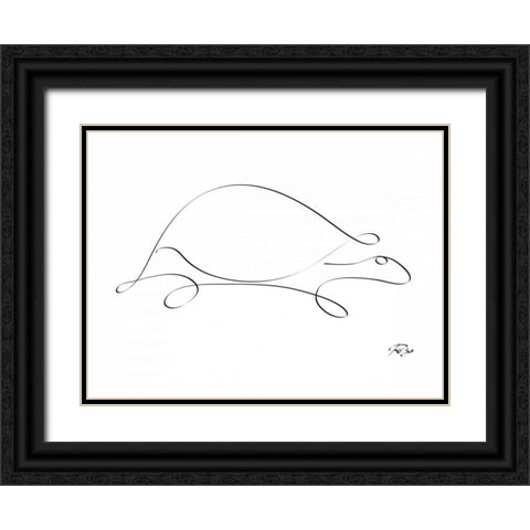 Turtle Black Ornate Wood Framed Art Print with Double Matting by Mahdavi, Gholam Reza