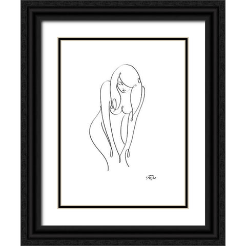 Naked I Black Ornate Wood Framed Art Print with Double Matting by Mahdavi, Gholam Reza