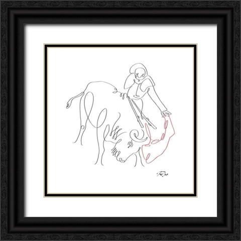 Matador 01 Black Ornate Wood Framed Art Print with Double Matting by Mahdavi, Gholam Reza