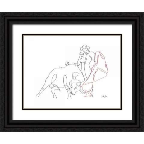 Matador 03 Black Ornate Wood Framed Art Print with Double Matting by Mahdavi, Gholam Reza