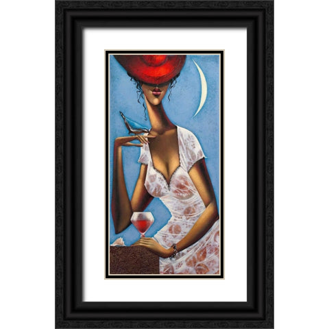Rose d anjou 1 Black Ornate Wood Framed Art Print with Double Matting by Tsantekidou, Rose