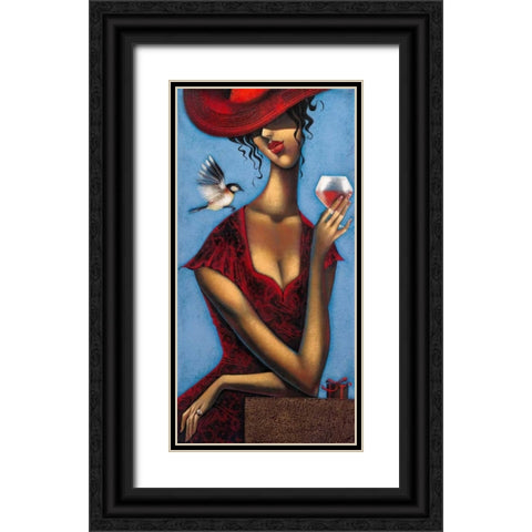Rose d anjou 2 Black Ornate Wood Framed Art Print with Double Matting by Tsantekidou, Rose