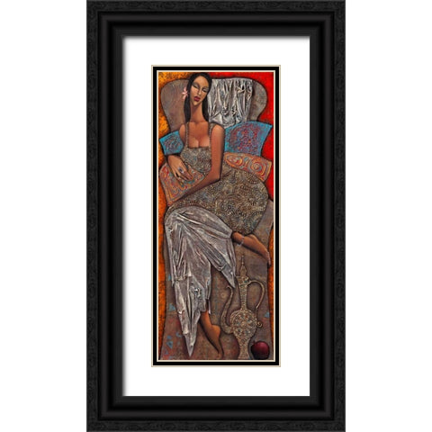 Tagesruhe Black Ornate Wood Framed Art Print with Double Matting by Tsantekidou, Rose