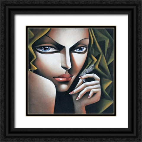 Flaum Black Ornate Wood Framed Art Print with Double Matting by Tsantekidou, Rose
