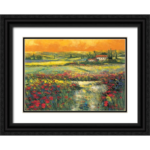 Toskana Black Ornate Wood Framed Art Print with Double Matting by Madjid