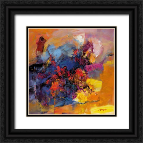 Coloring III Black Ornate Wood Framed Art Print with Double Matting by Madjid
