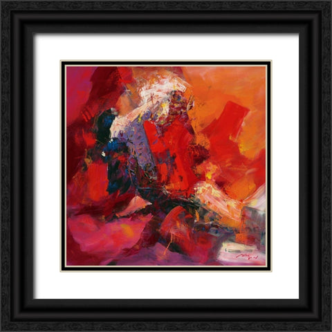 Coloring IV Black Ornate Wood Framed Art Print with Double Matting by Madjid