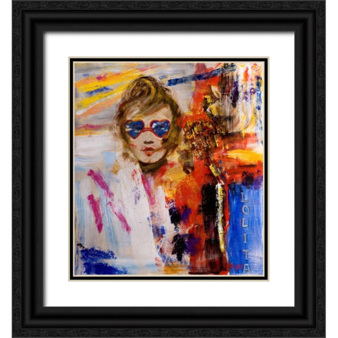 Lolita Black Ornate Wood Framed Art Print with Double Matting by Madjid