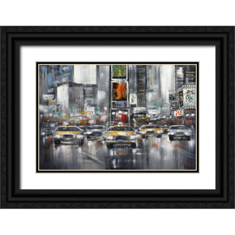 Taxi I Black Ornate Wood Framed Art Print with Double Matting by Madjid