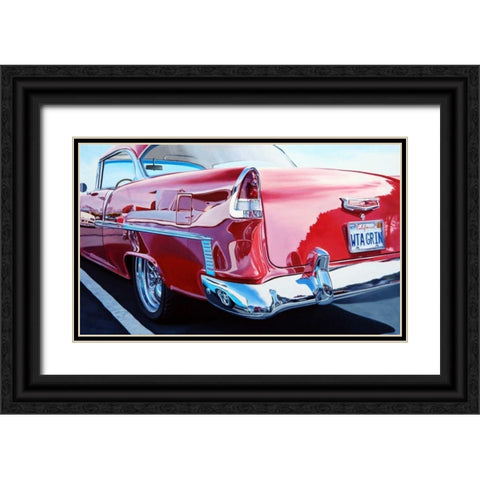 Chevy on Chevy Reflections Black Ornate Wood Framed Art Print with Double Matting by Schuh, Michael
