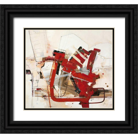 Wenn die roten Wellen Black Ornate Wood Framed Art Print with Double Matting by Mayer, Norbert