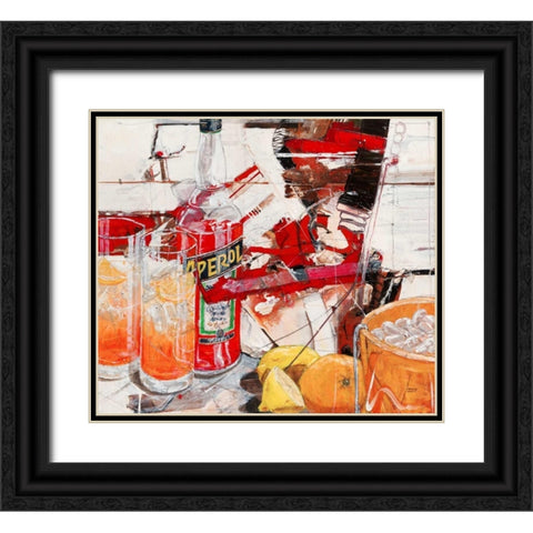 Aperol Black Ornate Wood Framed Art Print with Double Matting by Mayer, Norbert