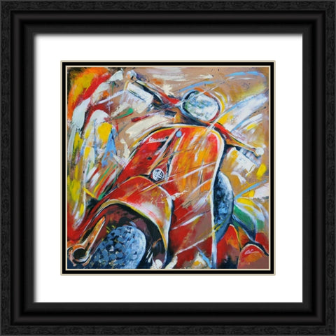 Vespa II Black Ornate Wood Framed Art Print with Double Matting by Colle, Pasquale
