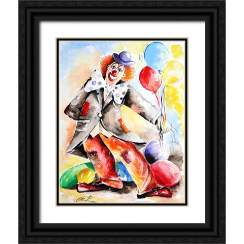 Clown II Black Ornate Wood Framed Art Print with Double Matting by Colle, Pasquale