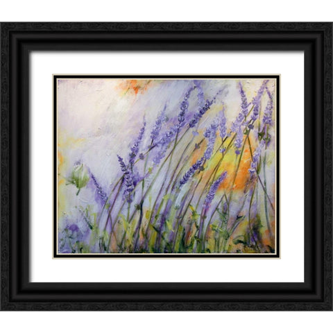 Lavendel III Black Ornate Wood Framed Art Print with Double Matting by Ruther, Petra