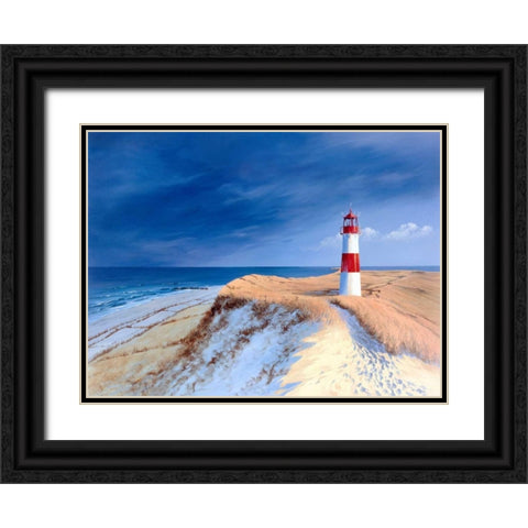 Leutturm bei List-Sylt Black Ornate Wood Framed Art Print with Double Matting by Schneider, Sigur