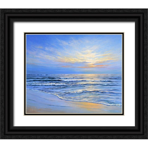 Sunset at Ostsee coast II Black Ornate Wood Framed Art Print with Double Matting by Schneider, Sigur
