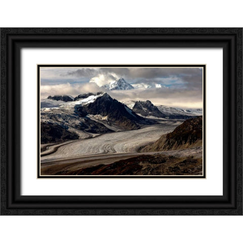 Barrett Glacier Black Ornate Wood Framed Art Print with Double Matting by Stalowy, John