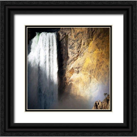 Lower Falls Yellowstone Black Ornate Wood Framed Art Print with Double Matting by Stalowy, John