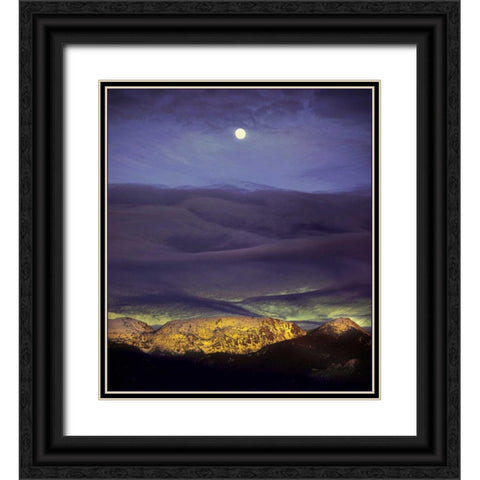 Montana Moon Rise Black Ornate Wood Framed Art Print with Double Matting by Stalowy, John