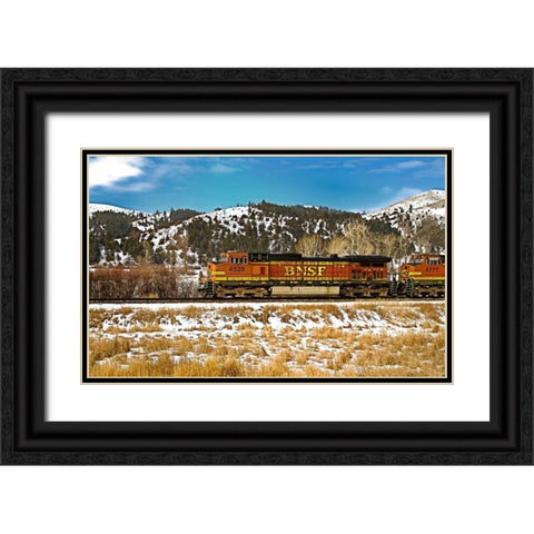 BNSF Black Ornate Wood Framed Art Print with Double Matting by Stalowy, John
