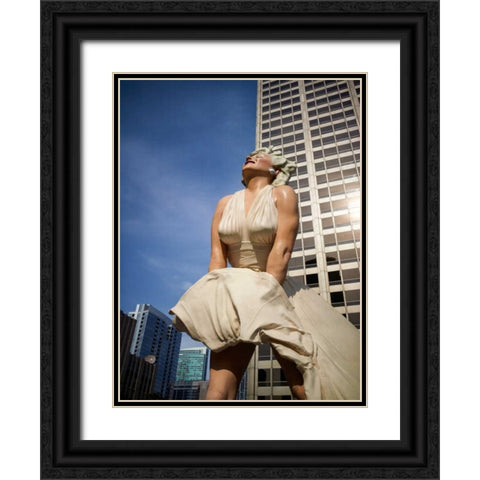 Marilyn Standing Black Ornate Wood Framed Art Print with Double Matting by Stalowy, John