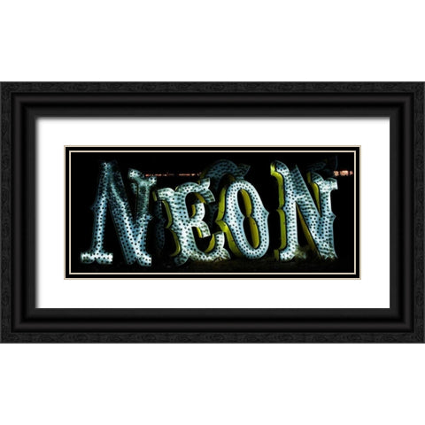Neon 1 Black Ornate Wood Framed Art Print with Double Matting by Stalowy, John