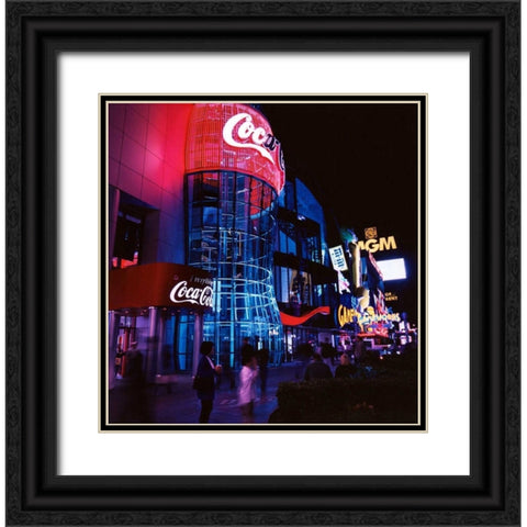 Vegas Neon Black Ornate Wood Framed Art Print with Double Matting by Stalowy, John