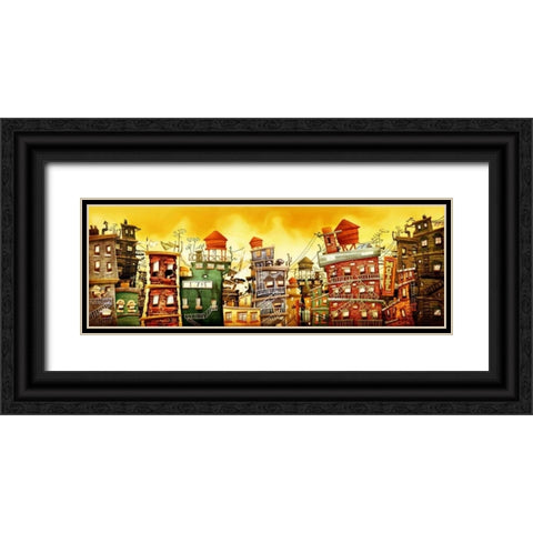 The city 2 Black Ornate Wood Framed Art Print with Double Matting by Alvez, A. - Perez, A.