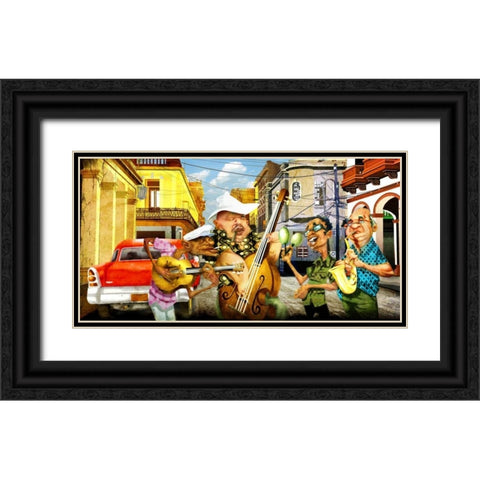 Habanas Band Black Ornate Wood Framed Art Print with Double Matting by Alvez, A. - Perez, A.