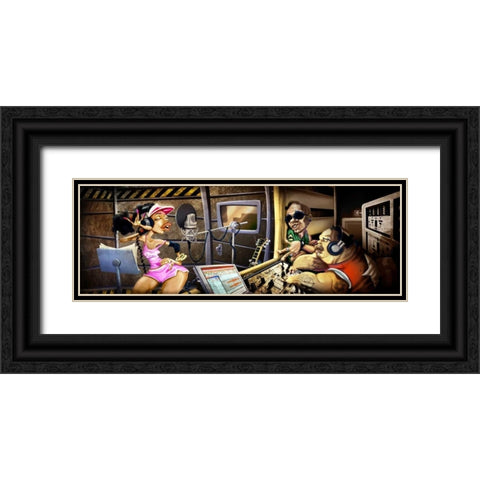 Recording Studio Black Ornate Wood Framed Art Print with Double Matting by Alvez, A. - Perez, A.