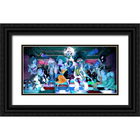 Disco Club -3 Black Ornate Wood Framed Art Print with Double Matting by Alvez, A. - Perez, A.